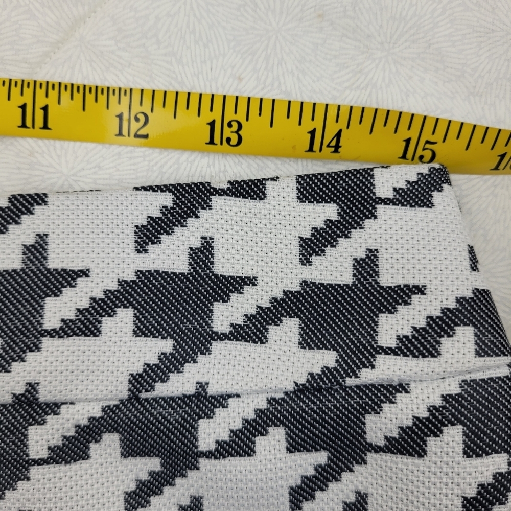 Banana Republic black white houndstooth lined back zip slit pencil lady skirt 8 - Picture 7 of 9